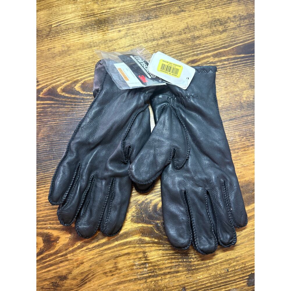 Scotchgaurd 3M Thinsulated Black Leather Gloves Size XL
